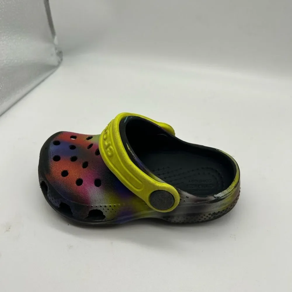 Crocs Kids Multicolor Slip-on Clogs with Yellow Strap